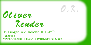 oliver kender business card